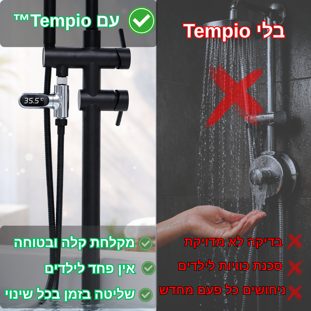 Tempio™ — מדחום חכם למקלחת בטוחה
