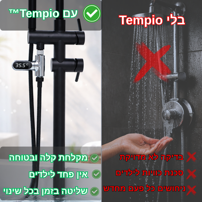 Tempio™ — מדחום חכם למקלחת בטוחה