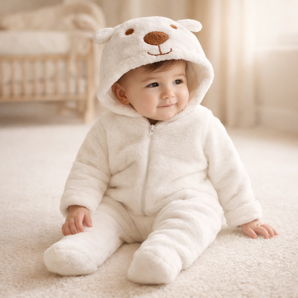 אוברול פליז דובי לתינוק – Teddy Cozy Suit